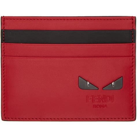 fendi black and red bag bugs card holder ss19